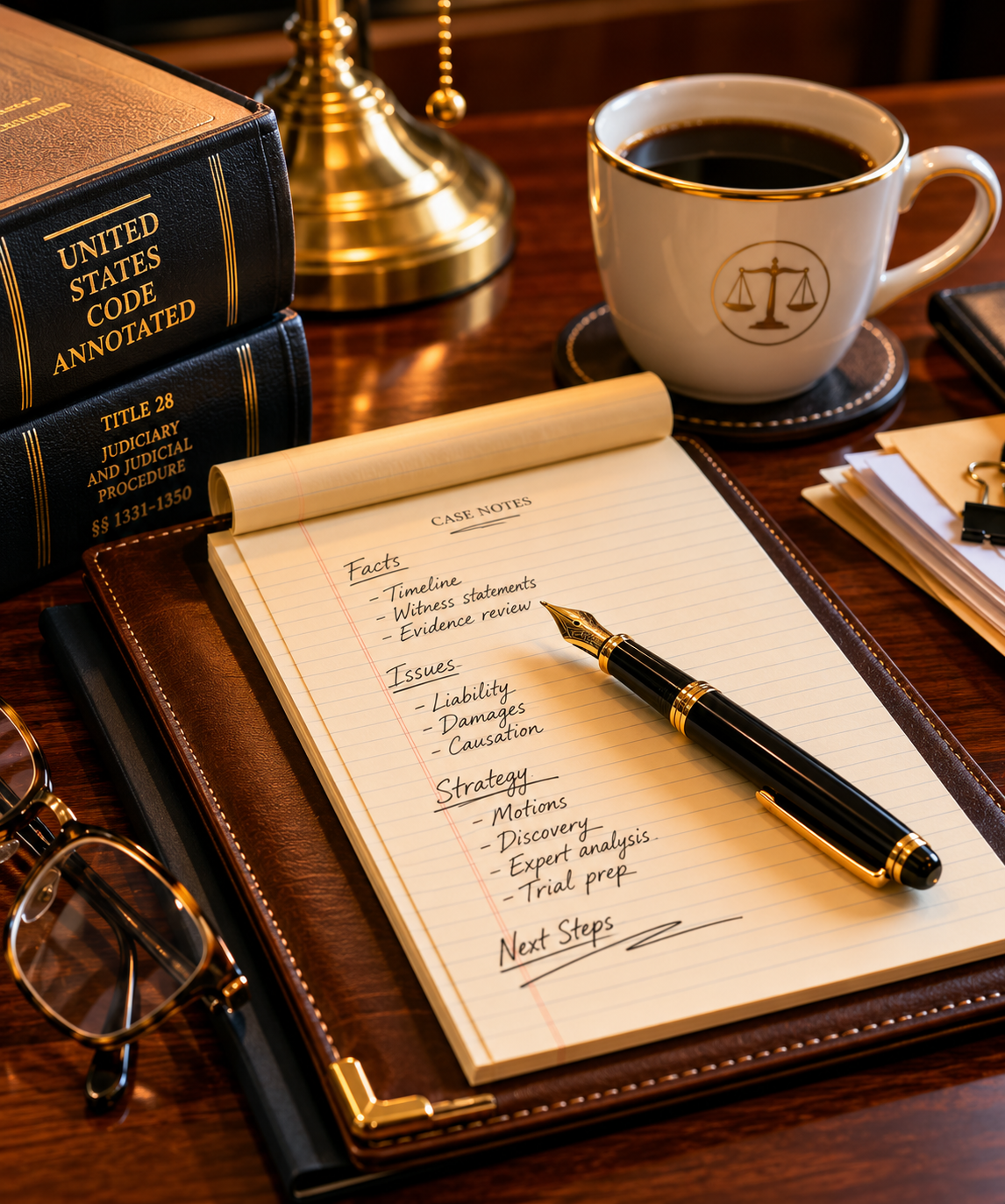 Federal case preparation imagery tied to tax evasion defense